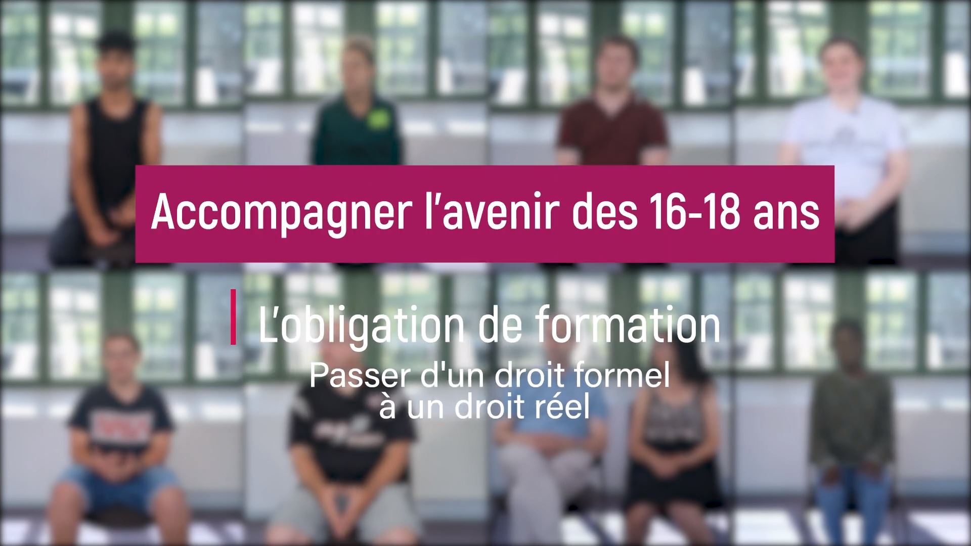 Obligation de formation pour les 16-18 ans